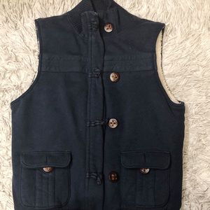Fur lined button up vest